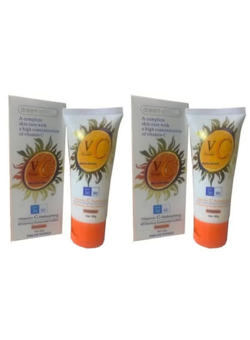 دريم 2 عبوة من لوشن تبييض البشرة من دريم  مع فيتامين سي 60 جرام - Image 1